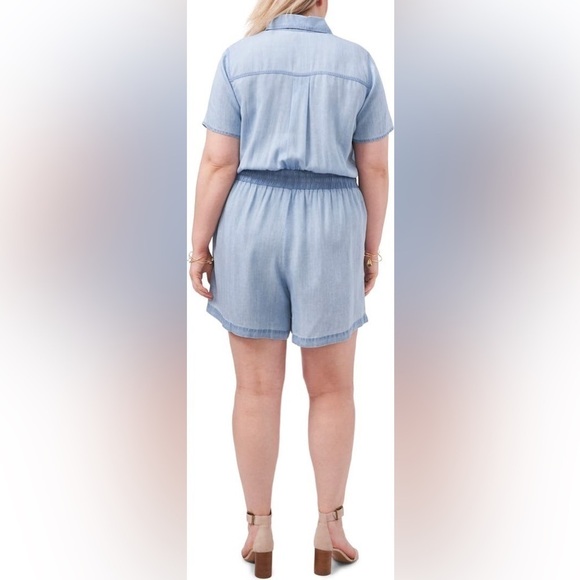 NWT-Vince Camuto- Light Wash Utility Romper - Picture 3 of 8